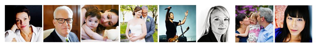 photo banner of portraits, corporate, headshots, family, and wedding pictures
